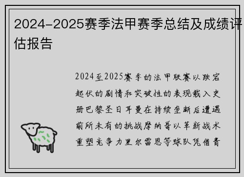 2024-2025赛季法甲赛季总结及成绩评估报告